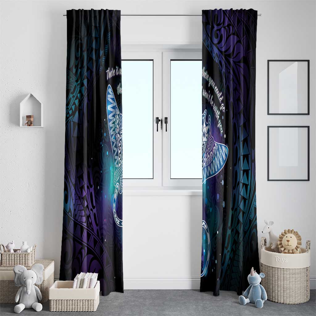 Polynesian Tala Manta Ray Window Curtain Nowhere You Could Go That I Won't Be With You - Wonder Print Shop