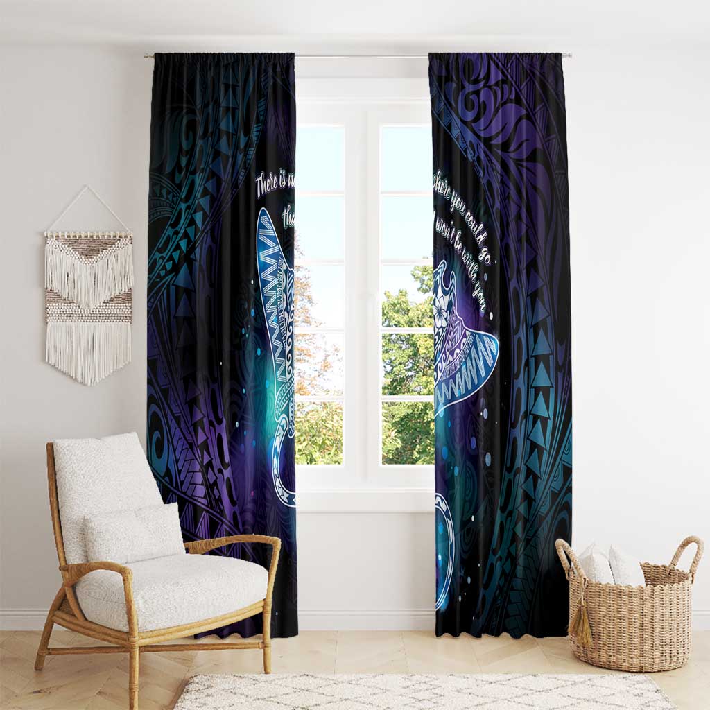 Polynesian Tala Manta Ray Window Curtain Nowhere You Could Go That I Won't Be With You - Wonder Print Shop