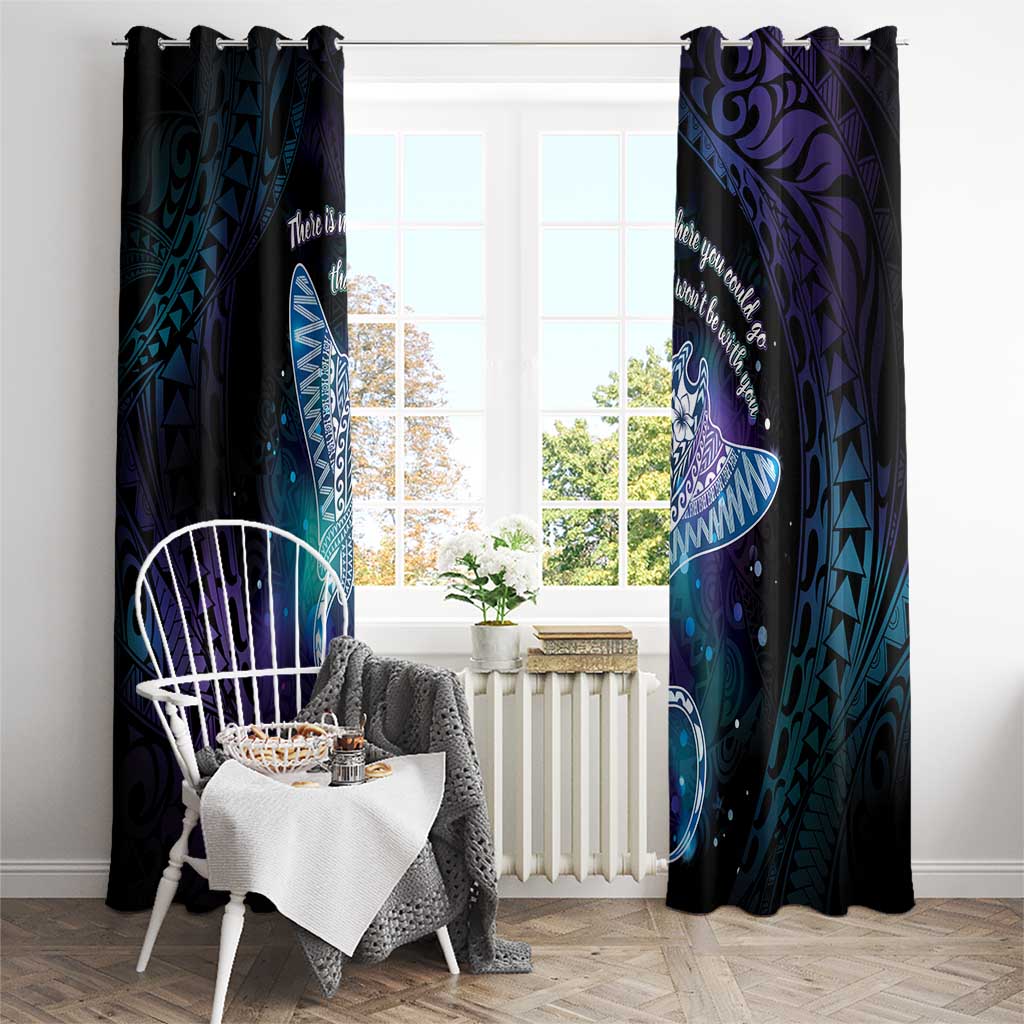 Polynesian Tala Manta Ray Window Curtain Nowhere You Could Go That I Won't Be With You - Wonder Print Shop