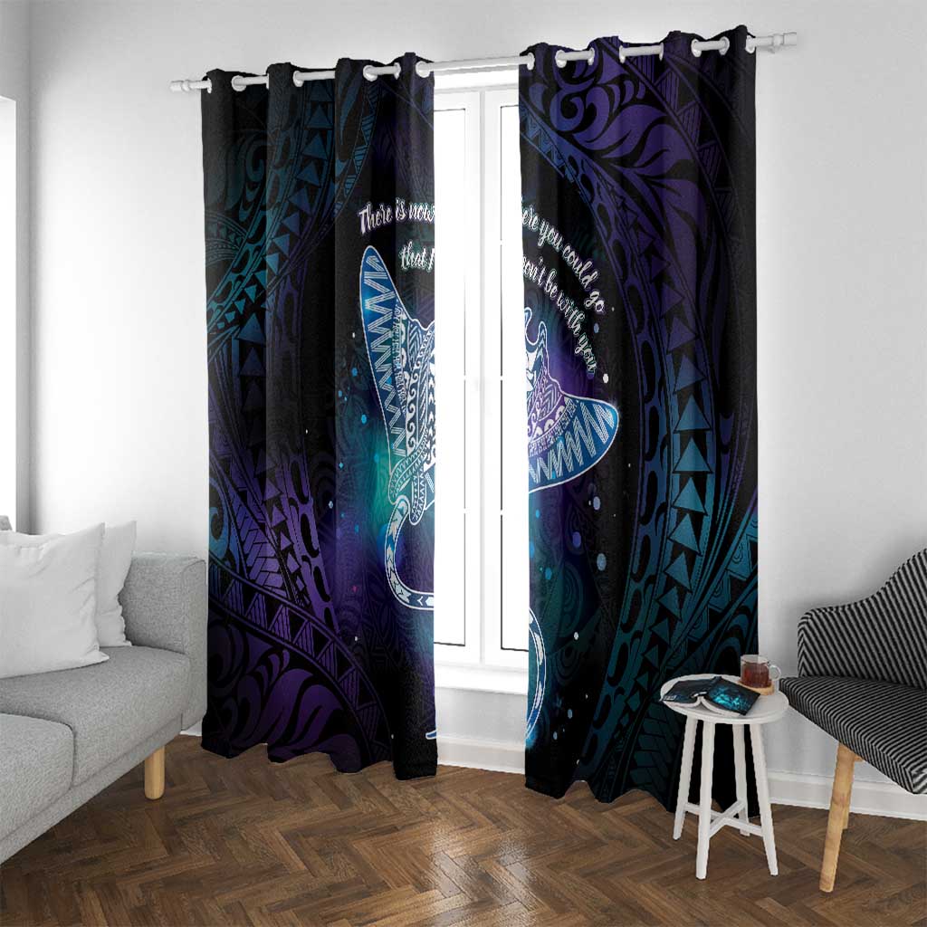 Polynesian Tala Manta Ray Window Curtain Nowhere You Could Go That I Won't Be With You - Wonder Print Shop