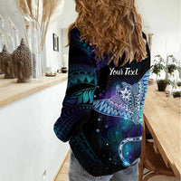 Polynesian Tala Manta Ray Women Casual Shirt Nowhere You Could Go That I Won't Be With You - Wonder Print Shop