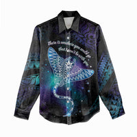 Polynesian Tala Manta Ray Women Casual Shirt Nowhere You Could Go That I Won't Be With You - Wonder Print Shop