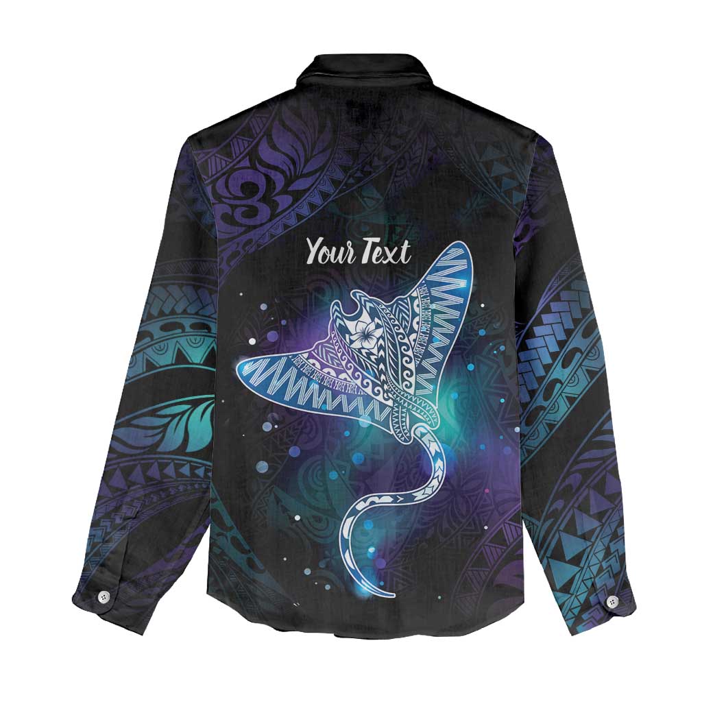 Polynesian Tala Manta Ray Women Casual Shirt Nowhere You Could Go That I Won't Be With You - Wonder Print Shop
