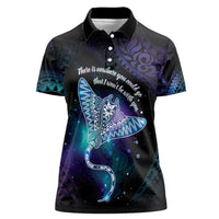 Polynesian Tala Manta Ray Women Polo Shirt Nowhere You Could Go That I Won't Be With You - Wonder Print Shop