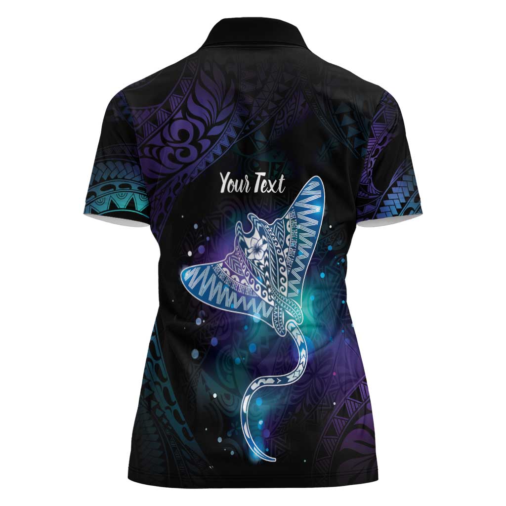 Polynesian Tala Manta Ray Women Polo Shirt Nowhere You Could Go That I Won't Be With You - Wonder Print Shop