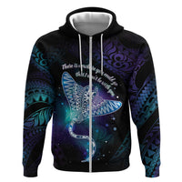 Polynesian Tala Manta Ray Zip Hoodie Nowhere You Could Go That I Won't Be With You - Wonder Print Shop