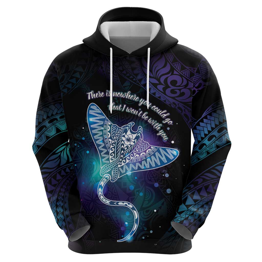 Polynesian Tala Manta Ray Zip Hoodie Nowhere You Could Go That I Won't Be With You - Wonder Print Shop