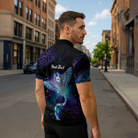 Polynesian Tala Manta Ray Zipper Polo Shirt Nowhere You Could Go That I Won't Be With You - Wonder Print Shop