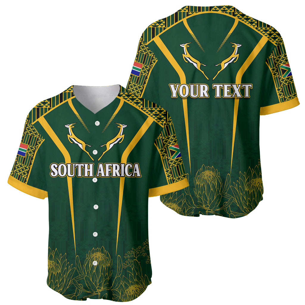Personalised South African Heritage Day Baseball Jersey Kente Ethnic Patterns Mix Springboks LT7 - Wonder Print Shop