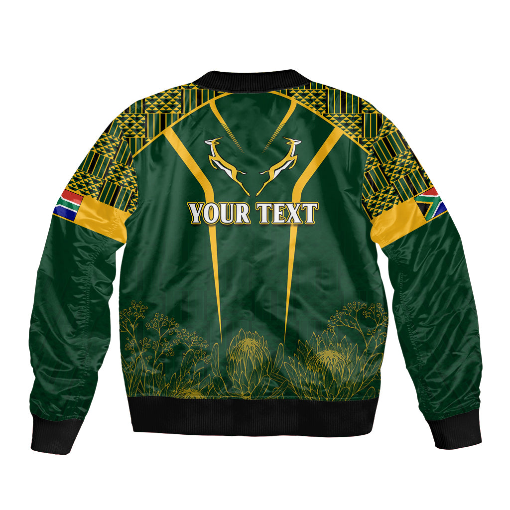 Personalised South African Heritage Day Bomber Jacket Kente Ethnic Patterns Mix Springboks LT7 - Wonder Print Shop