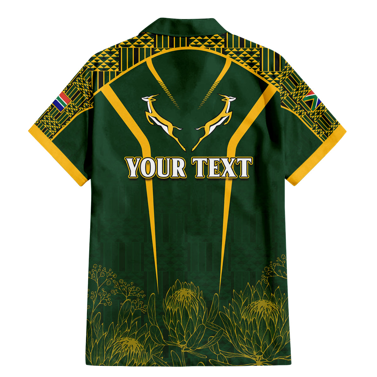 Personalised South African Heritage Day Family Matching Mermaid Dress and Hawaiian Shirt Kente Ethnic Patterns Mix Springboks LT7 - Wonder Print Shop