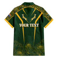 Personalised South African Heritage Day Family Matching Off Shoulder Maxi Dress and Hawaiian Shirt Kente Ethnic Patterns Mix Springboks LT7 - Wonder Print Shop