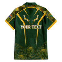 Personalised South African Heritage Day Family Matching Puletasi Dress and Hawaiian Shirt Kente Ethnic Patterns Mix Springboks - Wonder Print Shop