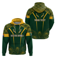 Personalised South African Heritage Day Hoodie Kente Ethnic Patterns Mix Springboks - Wonder Print Shop