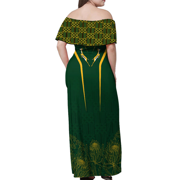 Personalised Athletics Kenya Off Shoulder Short Dress Kente Pattern LT15