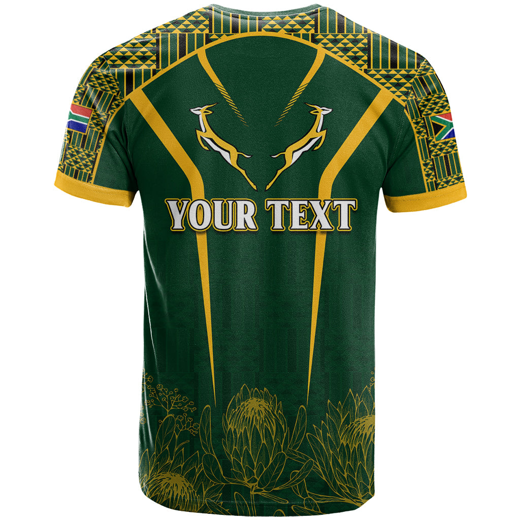 Personalised South African Heritage Day T Shirt Kente Ethnic Patterns Mix Springboks - Wonder Print Shop