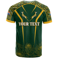 Personalised South African Heritage Day T Shirt Kente Ethnic Patterns Mix Springboks - Wonder Print Shop