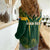 Personalised South African Heritage Day Women Casual Shirt Kente Ethnic Patterns Mix Springboks - Wonder Print Shop