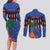 Personalized Haiti Couples Matching Long Sleeve Bodycon Dress and Long Sleeve Button Shirt Christmas Festive Vibes LT7 - Wonder Print Shop