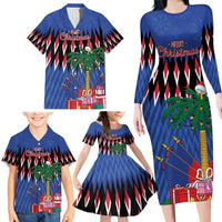 Personalized Haiti Family Matching Long Sleeve Bodycon Dress and Hawaiian Shirt Christmas Festive Vibes LT7 - Wonder Print Shop