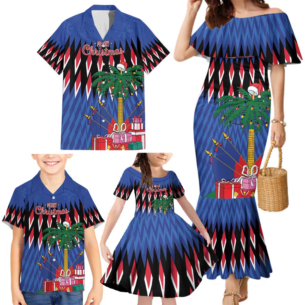 Personalized Haiti Family Matching Mermaid Dress and Hawaiian Shirt Christmas Festive Vibes LT7 - Wonder Print Shop