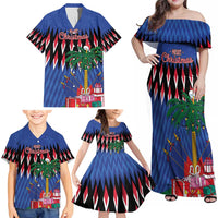 Personalized Haiti Family Matching Off Shoulder Maxi Dress and Hawaiian Shirt Christmas Festive Vibes LT7 - Wonder Print Shop