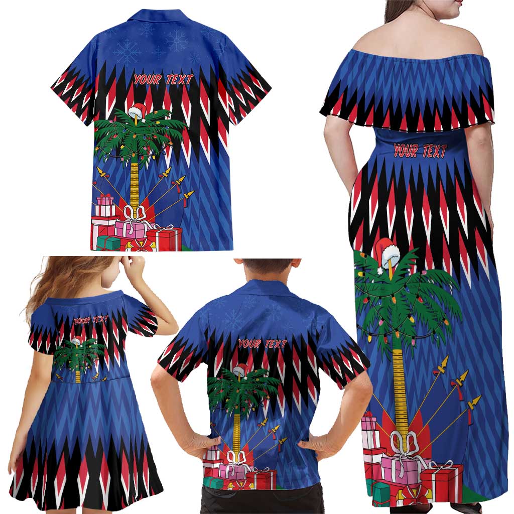 Personalized Haiti Family Matching Off Shoulder Maxi Dress and Hawaiian Shirt Christmas Festive Vibes LT7 - Wonder Print Shop