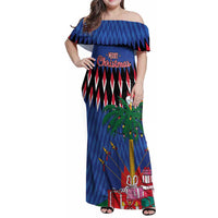 Personalized Haiti Family Matching Off Shoulder Maxi Dress and Hawaiian Shirt Christmas Festive Vibes LT7 - Wonder Print Shop