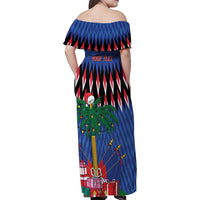 Personalized Haiti Family Matching Off Shoulder Maxi Dress and Hawaiian Shirt Christmas Festive Vibes LT7 - Wonder Print Shop
