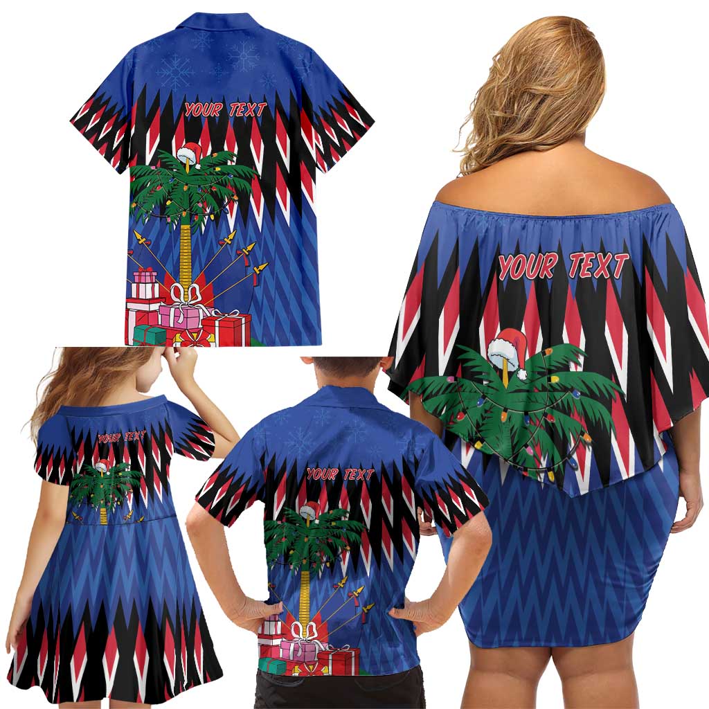 Personalized Haiti Family Matching Off Shoulder Short Dress and Hawaiian Shirt Christmas Festive Vibes LT7 - Wonder Print Shop