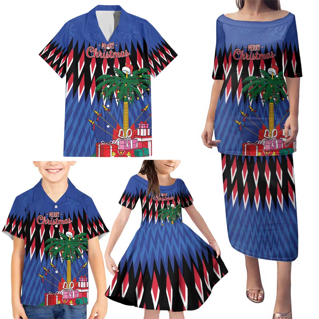 Personalized Haiti Family Matching Puletasi and Hawaiian Shirt Christmas Festive Vibes - Wonder Print Shop