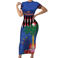 Personalized Haiti Family Matching Short Sleeve Bodycon Dress and Hawaiian Shirt Christmas Festive Vibes - Wonder Print Shop