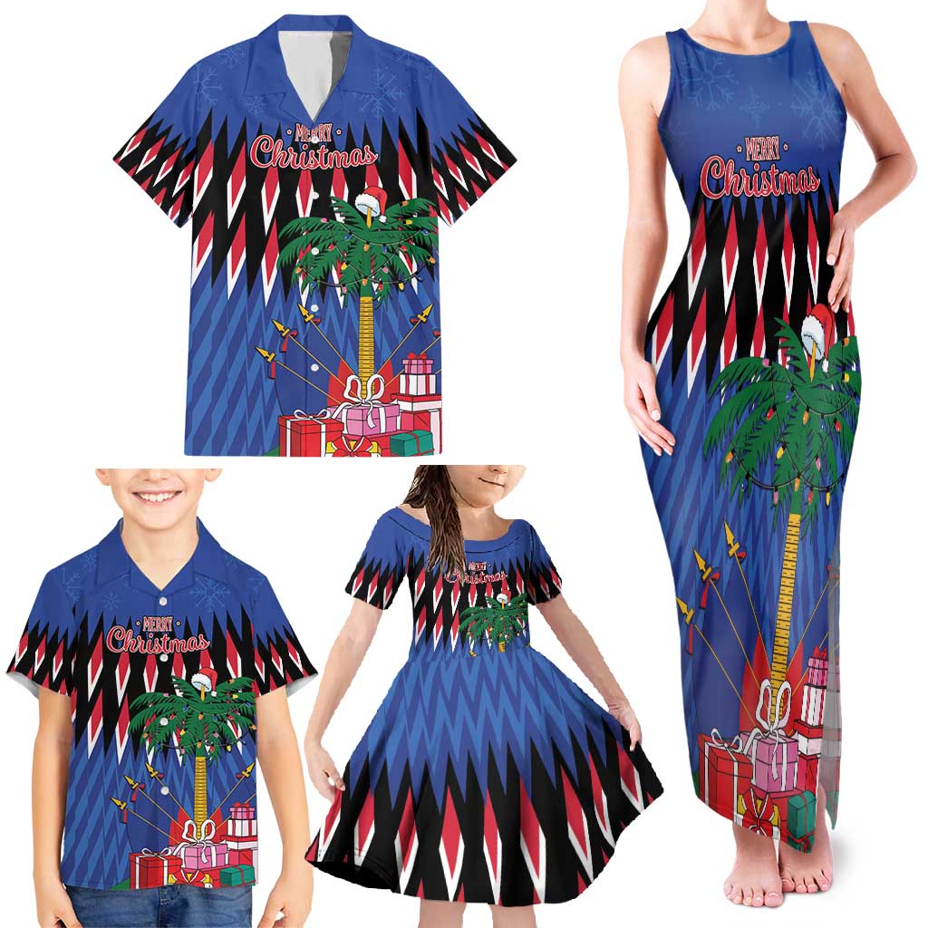 Personalized Haiti Family Matching Tank Maxi Dress and Hawaiian Shirt Christmas Festive Vibes - Wonder Print Shop