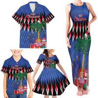 Personalized Haiti Family Matching Tank Maxi Dress and Hawaiian Shirt Christmas Festive Vibes - Wonder Print Shop