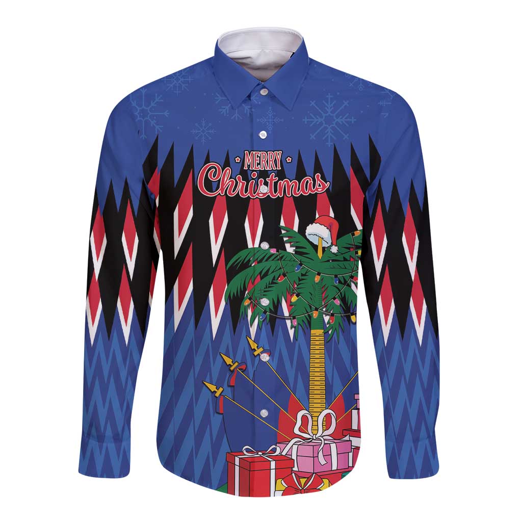 Personalized Haiti Long Sleeve Button Shirt Christmas Festive Vibes - Wonder Print Shop