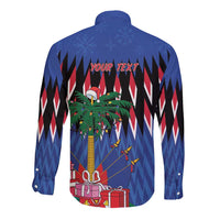 Personalized Haiti Long Sleeve Button Shirt Christmas Festive Vibes - Wonder Print Shop