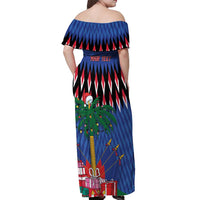 Personalized Haiti Off Shoulder Maxi Dress Christmas Festive Vibes - Wonder Print Shop