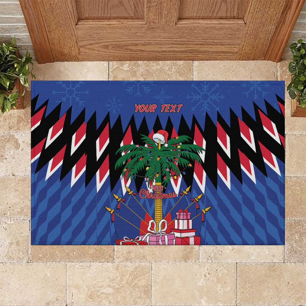 Personalized Haiti Rubber Doormat Christmas Festive Vibes - Wonder Print Shop