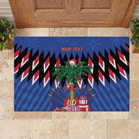 Personalized Haiti Rubber Doormat Christmas Festive Vibes - Wonder Print Shop