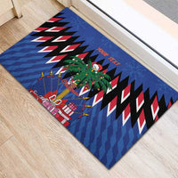 Personalized Haiti Rubber Doormat Christmas Festive Vibes - Wonder Print Shop