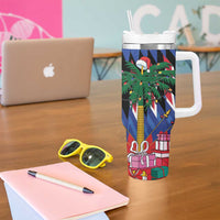 Personalized Haiti Tumbler With Handle Christmas Festive Vibes - Wonder Print Shop