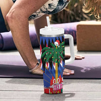 Personalized Haiti Tumbler With Handle Christmas Festive Vibes - Wonder Print Shop
