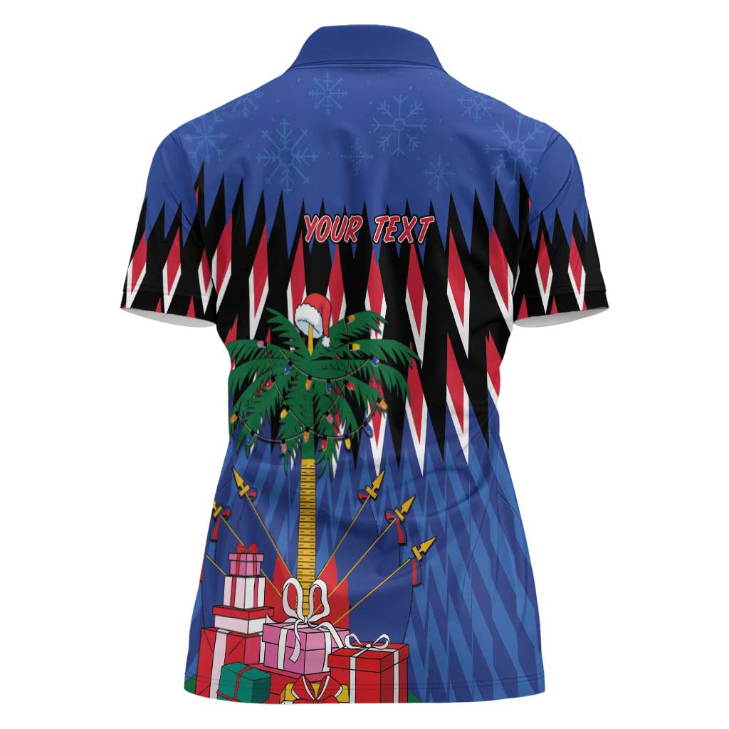 Personalized Haiti Women Polo Shirt Christmas Festive Vibes - Wonder Print Shop