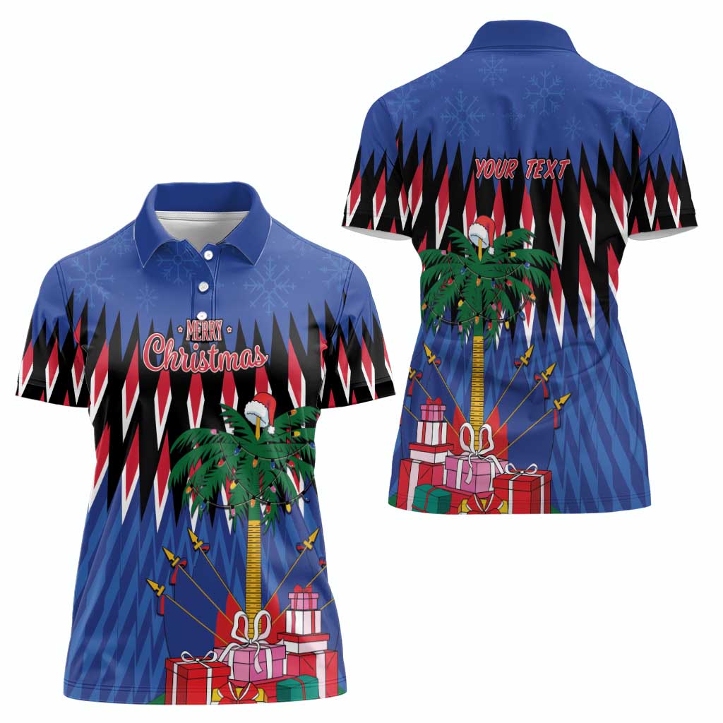 Personalized Haiti Women Polo Shirt Christmas Festive Vibes - Wonder Print Shop