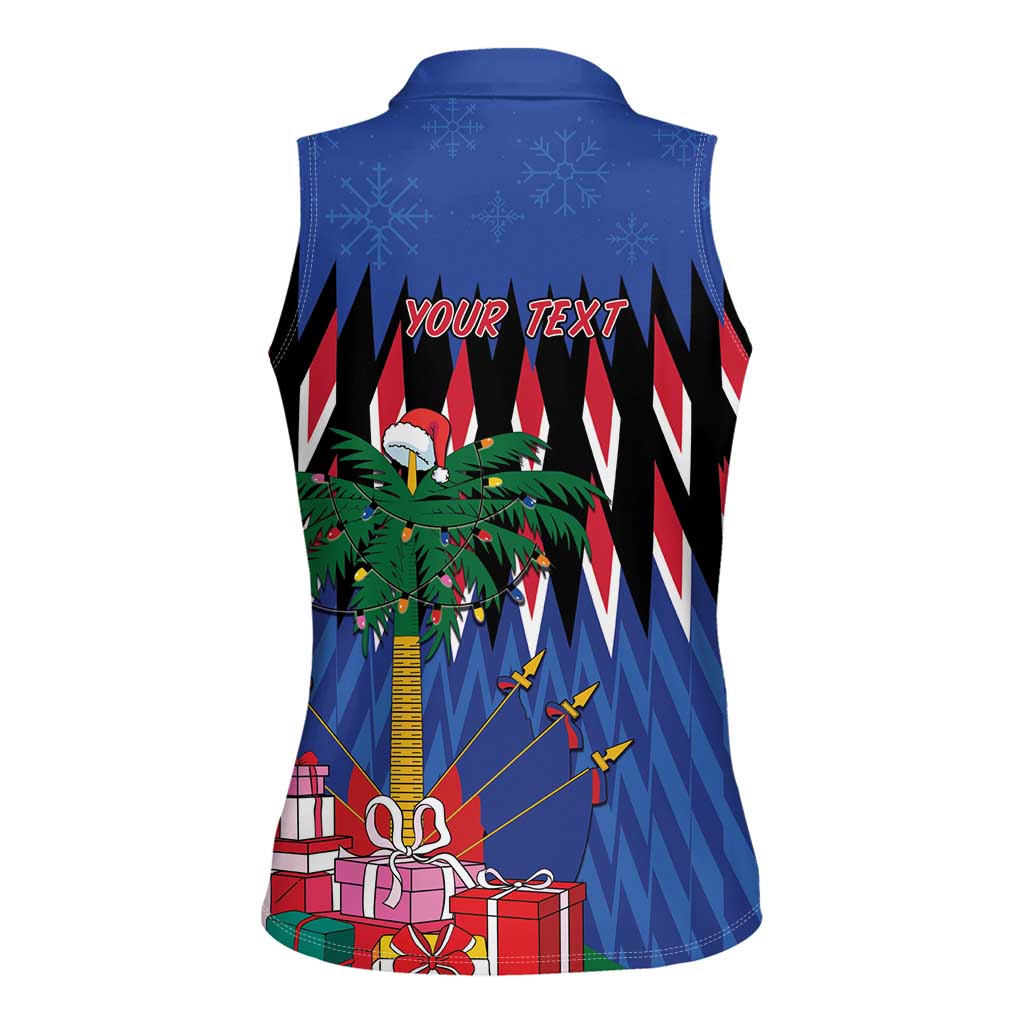 Personalized Haiti Women Sleeveless Polo Shirt Christmas Festive Vibes - Wonder Print Shop