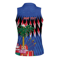 Personalized Haiti Women Sleeveless Polo Shirt Christmas Festive Vibes - Wonder Print Shop