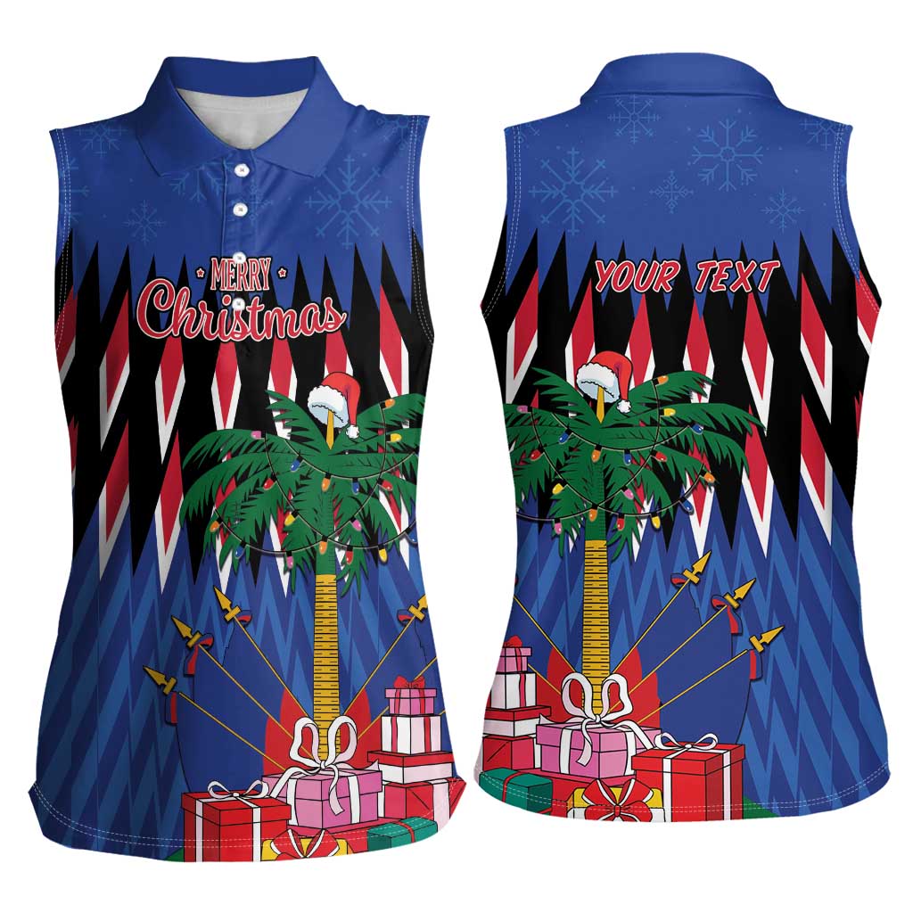 Personalized Haiti Women Sleeveless Polo Shirt Christmas Festive Vibes - Wonder Print Shop
