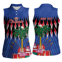 Personalized Haiti Women Sleeveless Polo Shirt Christmas Festive Vibes - Wonder Print Shop