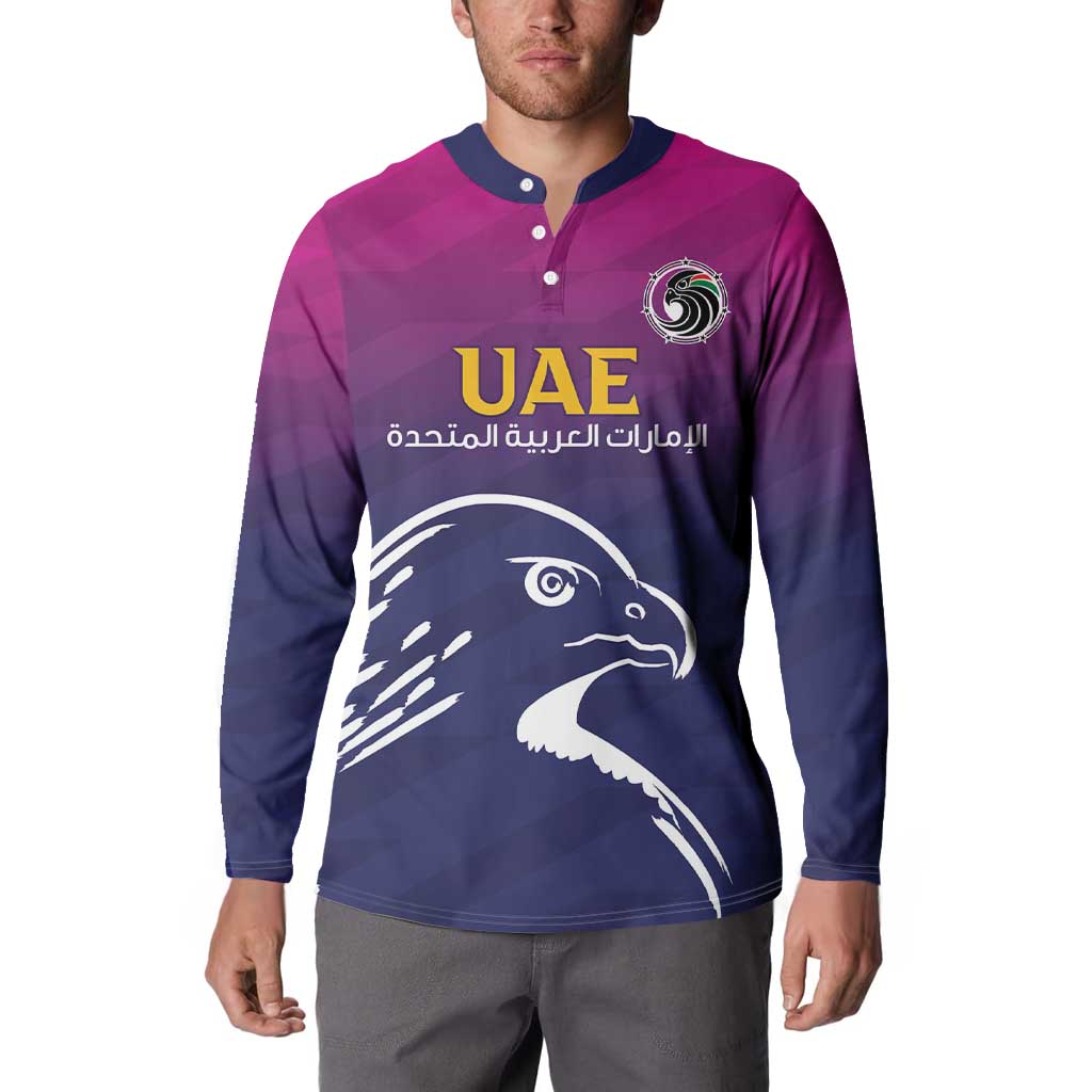 UAE Cricket Custom Button Sweatshirt Arabian Falcon LT7 - Wonder Print Shop