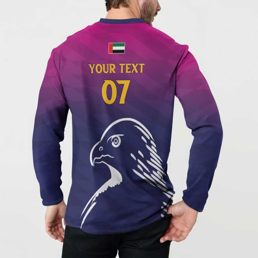 UAE Cricket Custom Button Sweatshirt Arabian Falcon LT7 - Wonder Print Shop